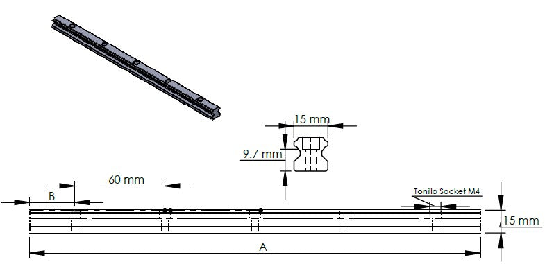 Guia Lineal Hiwin 15mm