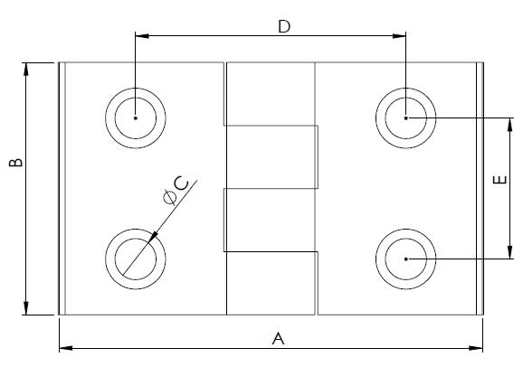 Bisagra rectangular AL-Zn
