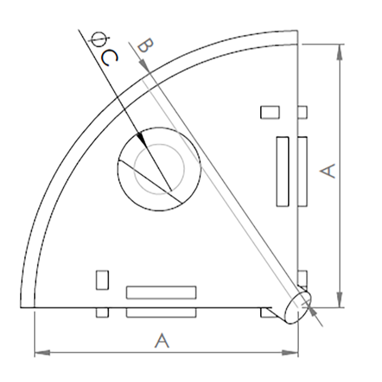 Soporte de 3 vías ovalado