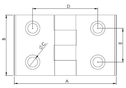 Bisagra rectangular AL-Zn