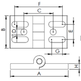 Bisagra de aluminio ranura ovalada